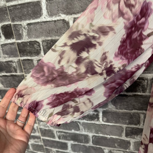 NWT Torrid Babydoll Crinkle Chiffon Blouson Sleeve Top shirt DUSK ROSE FLORAL - Picture 3 of 14